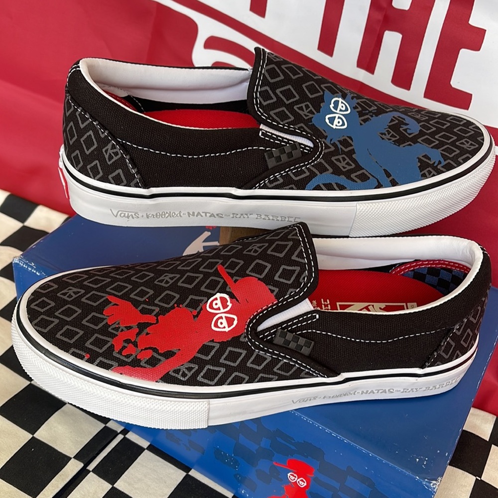 Vans Men’s Skate Slip-On Krooked By Natas For Ray Barbee sneakers - Picture 5 of 16